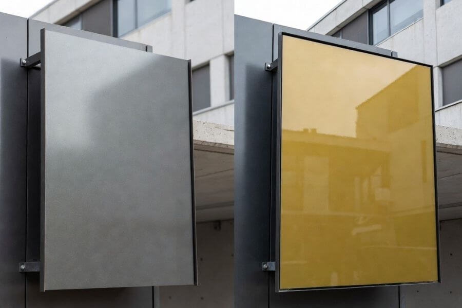 how matte finishes shape modern architectural facades through low gloss aluminum composite panel surfaces