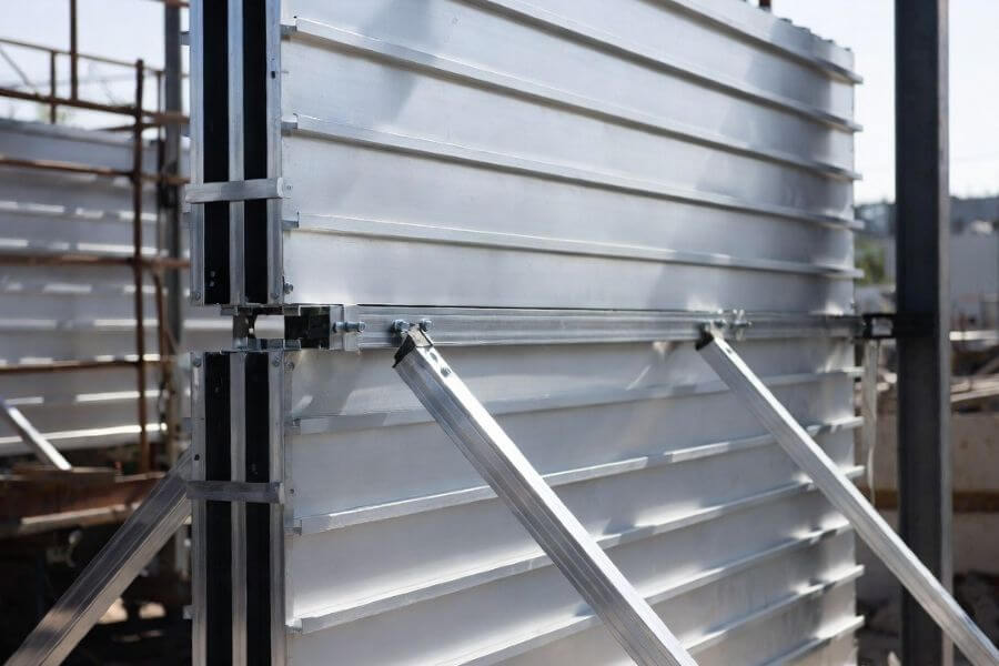 ACM panel thickness supported by stiffeners and subframe system in façade installation