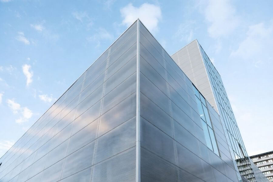 custom MCM facade project with large panel size and FR core application