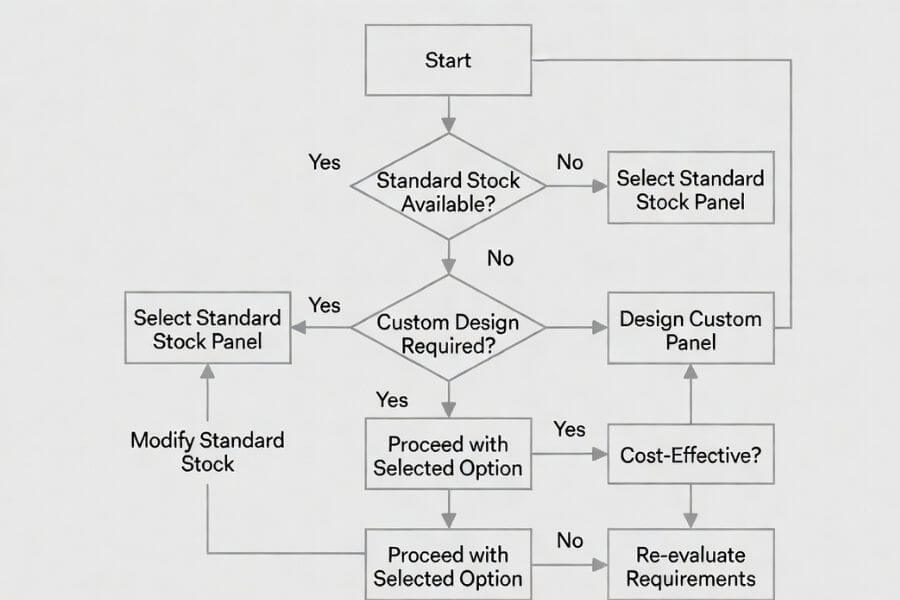 how to choose between standard stock and custom production MCM panels
