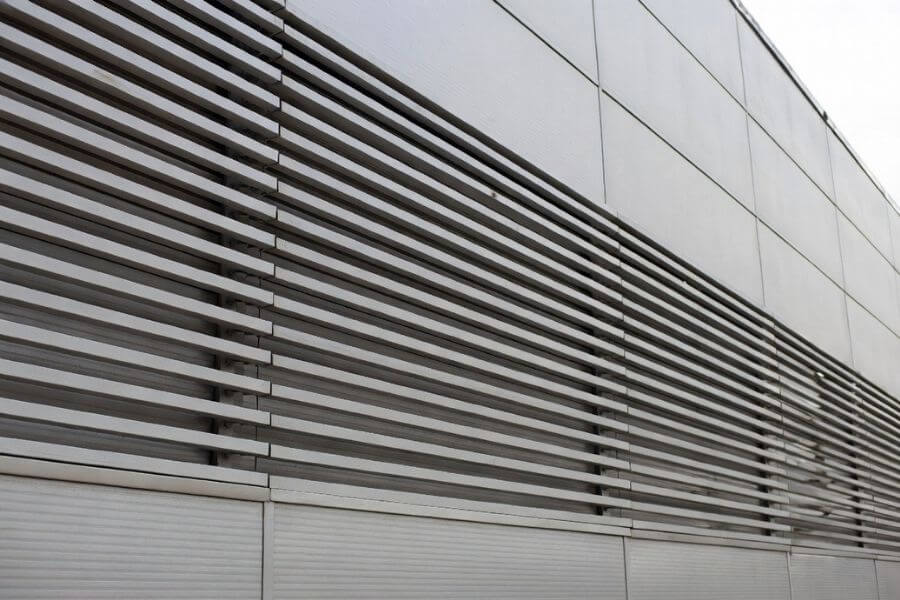 A2 aluminum composite panel facade system installed for fire safe commercial building project