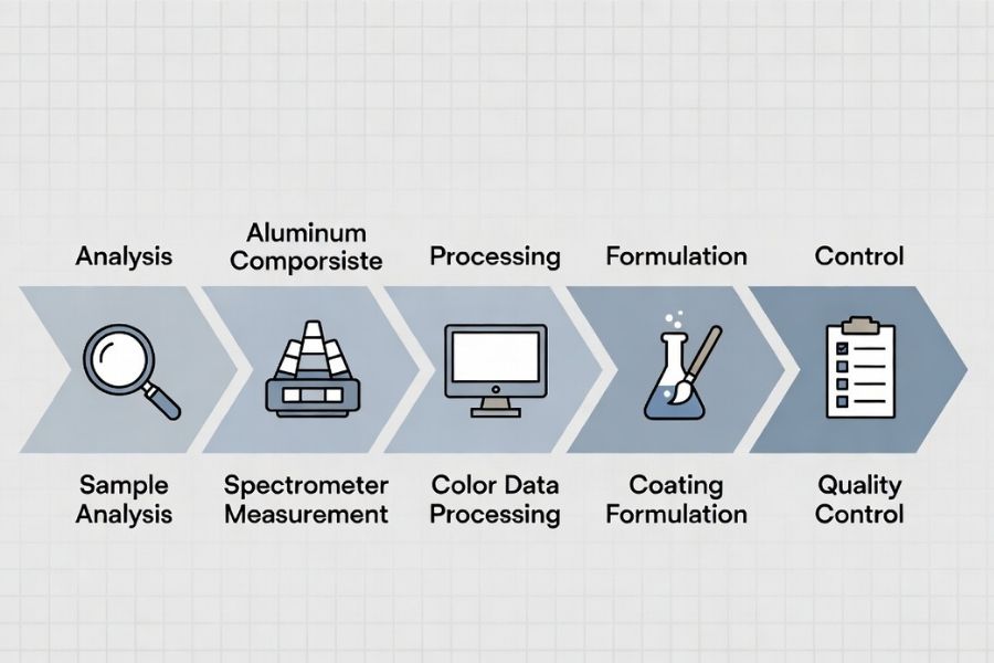 ACM custom color matching process for aluminum composite panels ACM custom color matching process for aluminum composite panels
