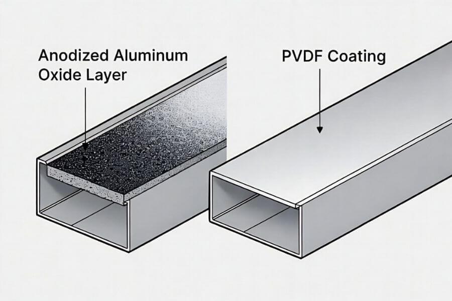 difference between anodized and PVDF ACP coating structure diagram difference between anodized and PVDF ACP coating structure diagram