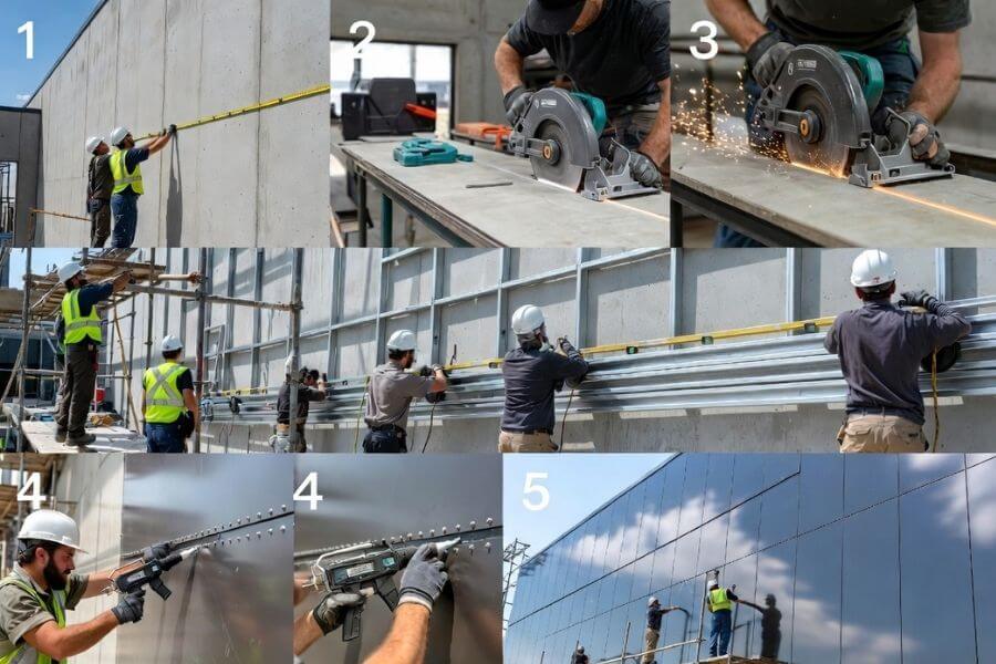 step by step aluminum composite panel installation process on building step by step aluminum composite panel installation process on building