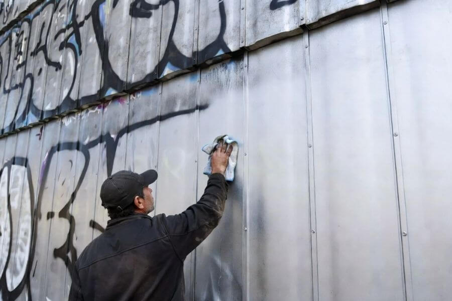 safe graffiti removal from aluminum composite panels using non abrasive cleaning