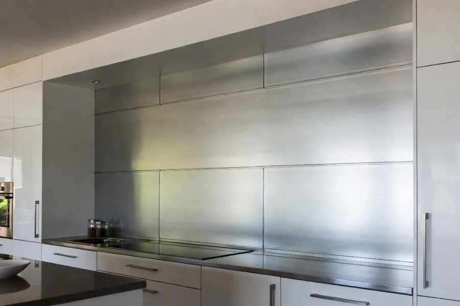 ACM panels used in interior design kitchen wall and backsplash modern home
