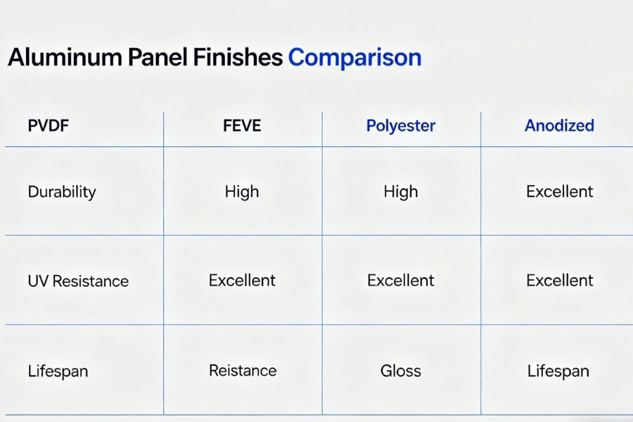 comparison of coating systems for acm panels including pvdf feve and polyester finishes