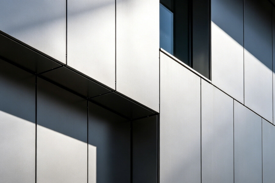 acm panel facade showing alignment and coating system impact on architectural design