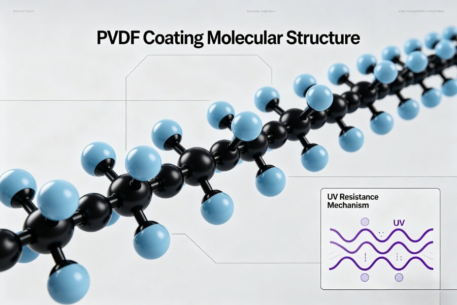 PVDF coating structure showing UV resistant properties for ACP façade systems