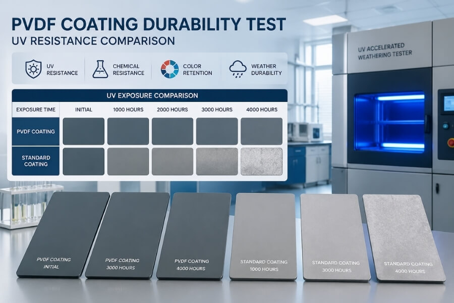 PVDF coated aluminum composite panels with long term durability performance