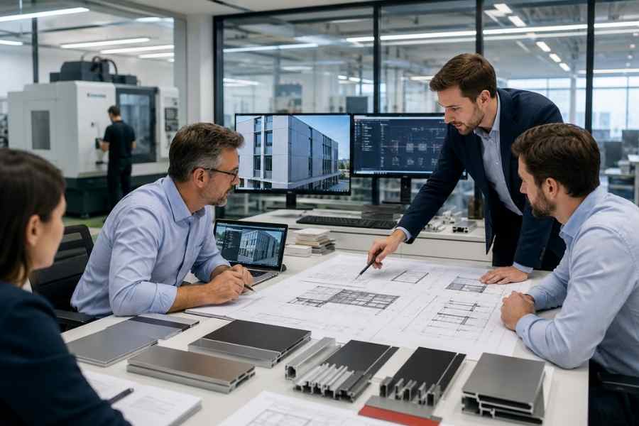 architectural coordination for aluminum composite panel fabrication and façade installation