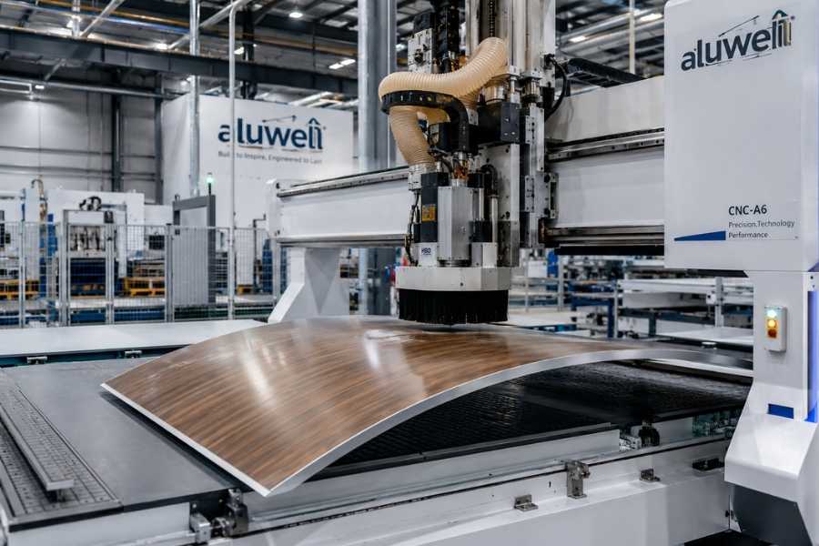 CNC fabrication of curved aluminum composite panels for architectural facade systems
