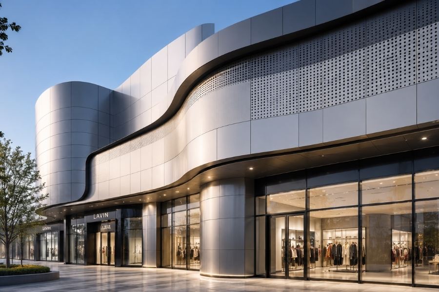 modern architectural cladding using aluminum composite panels