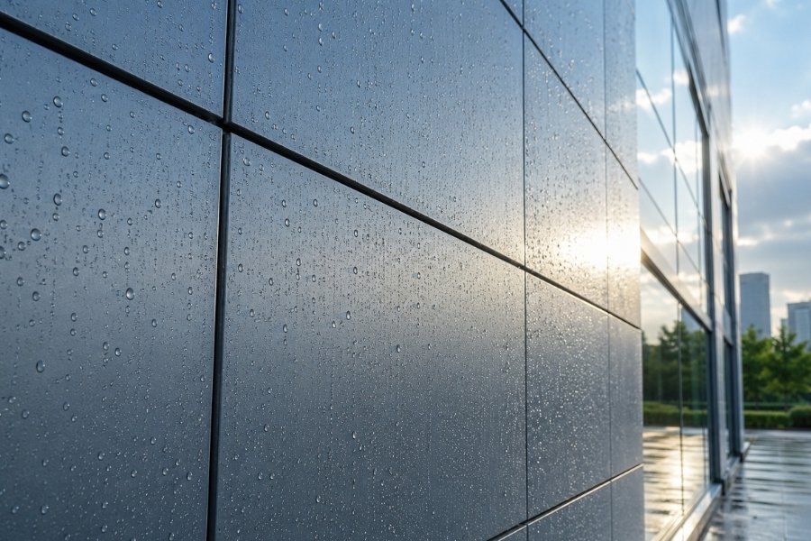 PVDF-coated aluminum composite facade with long-term weather resistance