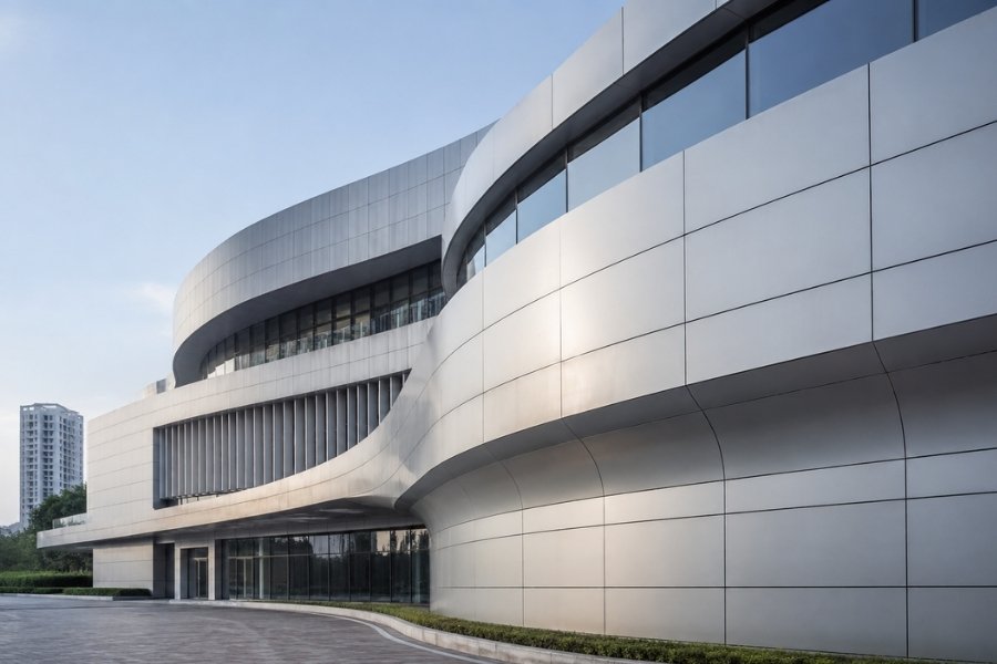 curved aluminum facade panels for complex architectural facade design