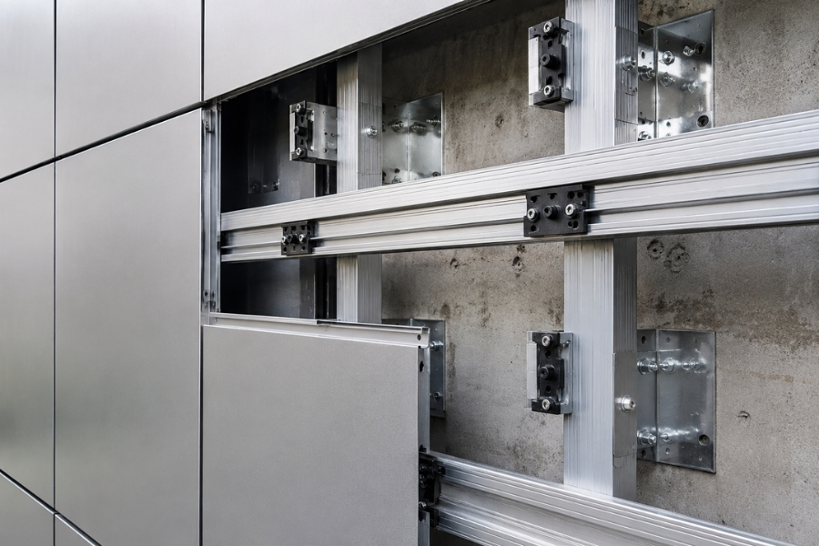 support rail and concealed fastening system for exterior metal wall panels support rail and concealed fastening system for exterior metal wall panels