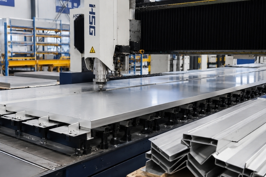 CNC fabrication process for architectural aluminum cladding panels