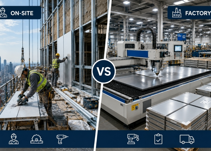 On-Site Fabrication vs Factory Prefabrication - How Aluminum Composite Panels Simplify Construction Workflows