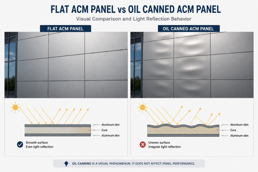 diagram showing what causes oil canning in ACM panels diagram showing what causes oil canning in ACM panels
